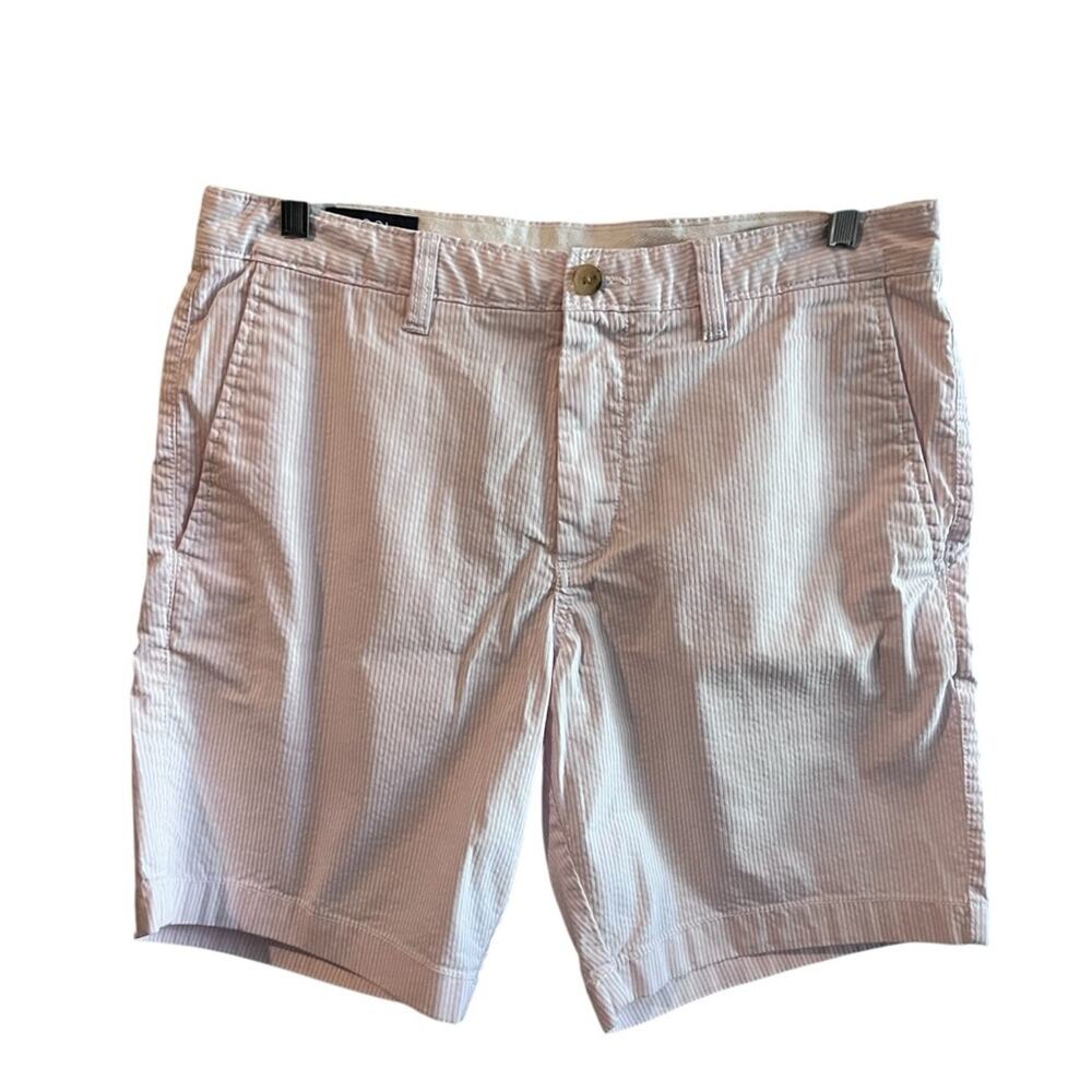 1901 Ballard Slim Fit Striped Flat Front Shorts mens size 34 pink